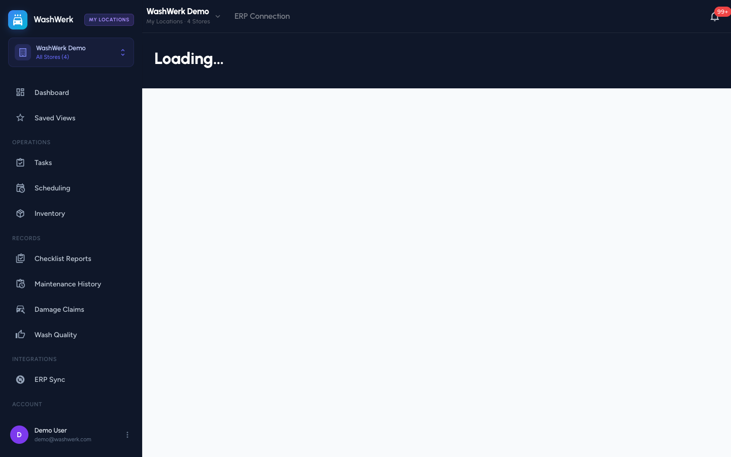 ERP Errors tab showing a sync error with its details expanded